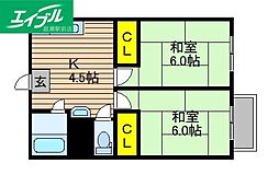 森脇アパート 2階/-