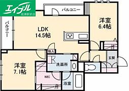 ジェイド 2LDKの間取図画像