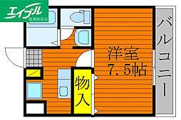 MSDハイツ 1Kの間取図画像
