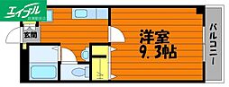 ニューレント中祥 1Kの間取図画像