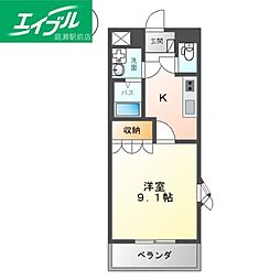 ピアッツァ紗梨 1Kの間取図画像