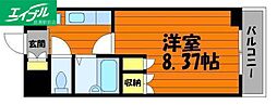 ジュネス天領 1Kの間取図画像