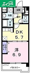 ソレイユ・ルヴァン 1DKの間取図画像