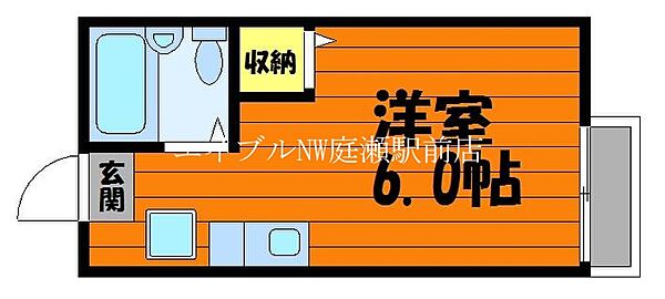 メゾンアルスA ｜岡山県倉敷市徳芳(賃貸アパート1R・2階・18.00㎡)の写真 その2