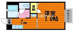 エスポワール千草B 1Kの間取図画像