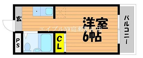 シャルム今 ｜岡山県岡山市北区今1丁目(賃貸マンション1K・2階・17.00㎡)の写真 その2