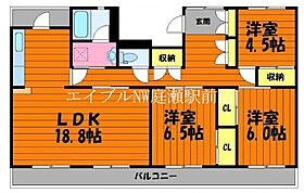 Ｋ’ｓ　Ｂ庄II  ｜ 岡山県倉敷市下庄（賃貸マンション3LDK・3階・87.00㎡） その2