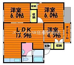 オアシス倉敷　A棟  ｜ 岡山県倉敷市大島（賃貸アパート3LDK・2階・62.68㎡） その2