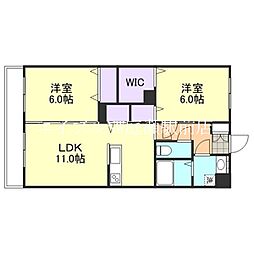 F-city老松町 2階2LDKの間取り