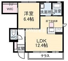 プリエール  ｜ 岡山県倉敷市西中新田（賃貸アパート1LDK・1階・45.13㎡） その2