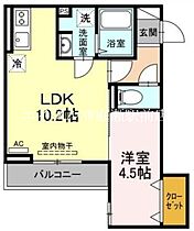 ベイ　ブランシェ老松  ｜ 岡山県倉敷市老松町4丁目（賃貸アパート1LDK・2階・36.07㎡） その2