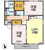 ロイヤルガーデンミルフィー　Ｄ棟  ｜ 岡山県倉敷市大内（賃貸アパート2LDK・1階・55.45㎡） その2