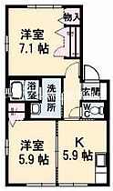 メゾン・エクランタン　A棟  ｜ 岡山県倉敷市新田（賃貸アパート2K・1階・46.98㎡） その2