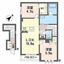 エクセル　A棟  ｜ 岡山県総社市真壁（賃貸アパート2LDK・2階・60.43㎡） その2