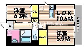 パインコート倉敷  ｜ 岡山県倉敷市南町（賃貸マンション2LDK・3階・55.29㎡） その2