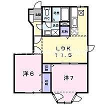 ミルトフィ－レＢ  ｜ 岡山県総社市中央6丁目（賃貸アパート2LDK・1階・54.32㎡） その2