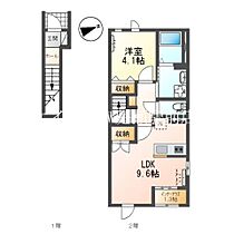 ジョルノ  ｜ 岡山県倉敷市東富井（賃貸アパート1LDK・2階・42.82㎡） その2