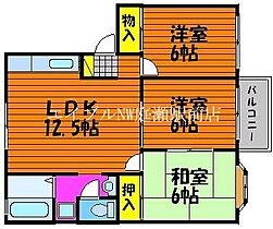 センスフルタウン西王寺I　E棟  ｜ 岡山県岡山市北区撫川（賃貸アパート3LDK・2階・60.45㎡） その2