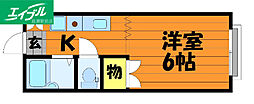 エステートピアA 1Kの間取図画像