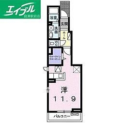 レトワール・ノバ 1階ワンルームの間取り