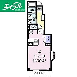 マーヴェラスＡ 1階ワンルームの間取り