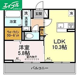 瀬戸内ハウジング5 1LDKの間取図画像