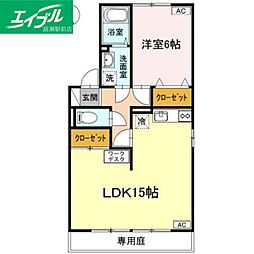 ファミールパレスB 1LDKの間取図画像