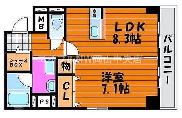 ハートフル医大西 ｜岡山県岡山市北区東古松1丁目(賃貸マンション1LDK・6階・41.83㎡)の写真 その2