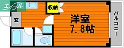ウイング東島田 1階1Kの間取り