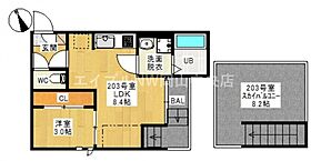 GRANDTIC 南高西  ｜ 岡山県岡山市北区奥田2丁目（賃貸アパート1LDK・2階・30.91㎡） その2