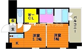 SWISS NISHIGAWA  ｜ 岡山県岡山市北区田町2丁目（賃貸マンション2K・3階・33.00㎡） その2