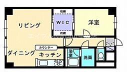 旭川スカイハイツ 5階1LDKの間取り