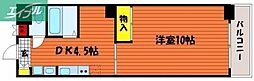 グレースガーデン岡山 4階1DKの間取り