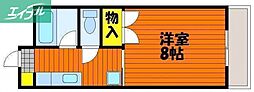 アークハイツ富田町 7階1Kの間取り