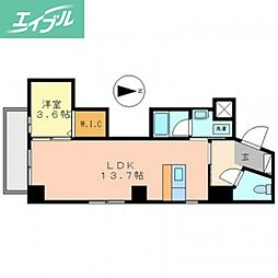 アーバンパレス医大前 1LDKの間取図画像