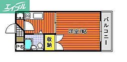 中島田ビューシティー 1Kの間取図画像