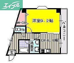 ハートフル医大南 1DKの間取図画像