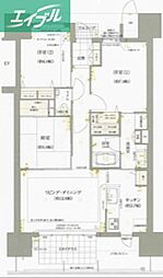 ロイヤルガーデンタワー岡山幸町 3LDKの間取図画像