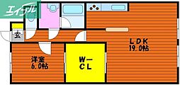 旭川スカイハイツ 1LDKの間取図画像