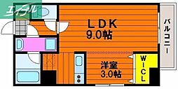 LST表町3 1LDKの間取図画像