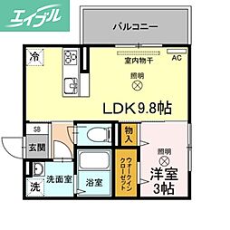 マリージョア 1LDKの間取図画像