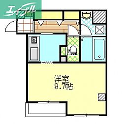 エディフィシオ横内 1Kの間取図画像