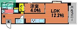 シュトラール医大東 1LDKの間取図画像