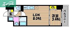 サーパスフォーシア大供 1LDKの間取図画像