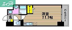 サーパスフォーシア大供 ワンルームの間取図画像