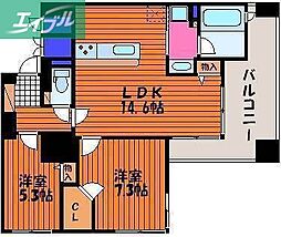 エンヴィーズライフ岡山大雲寺前 2LDKの間取図画像