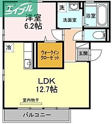 グランシャリオ高柳 1LDKの間取図画像