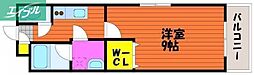 LST岩田町 1Kの間取図画像