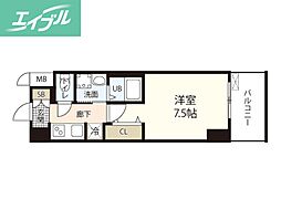 S-RESIDENCE表町 1Kの間取図画像