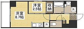 岡山県岡山市北区表町3丁目（賃貸マンション1LDK・8階・29.00㎡） その2